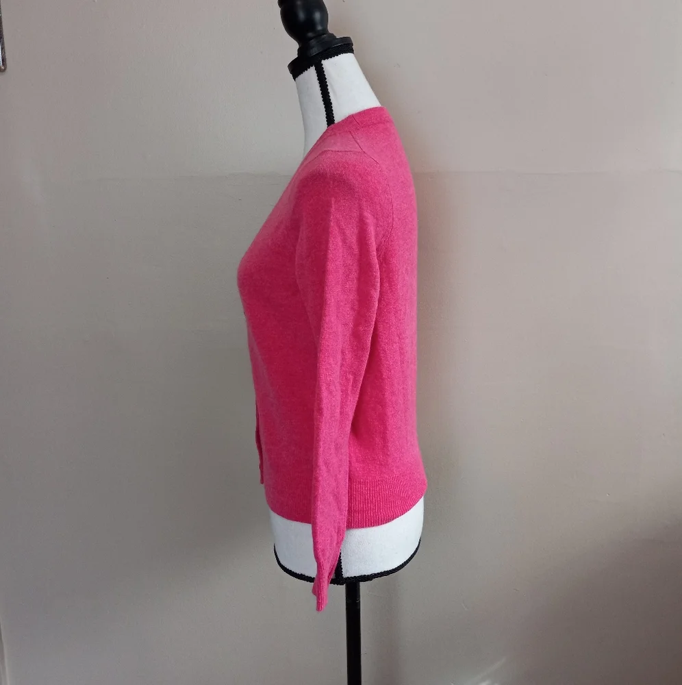 Talbots Petites Pink Lambswool Rabbit Hair Button Up Cardigan Sweater Womens S - Picture 2 of 5